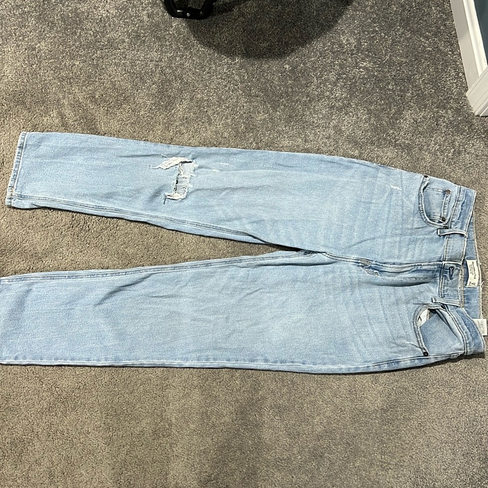 Abercrombie & Fitch The Ankle Straight Ultra High Rise - Light Wash